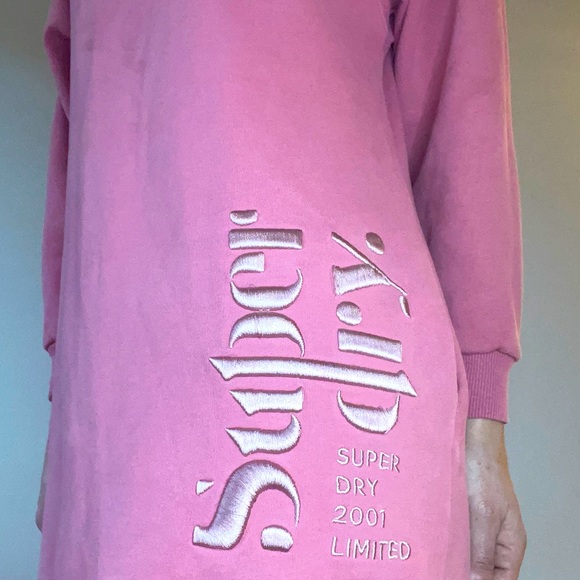 SUPERDRY | PINK LONG SLEEVE TURTLENECK SWEATSHIRT DRESS - Picture 5 of 7